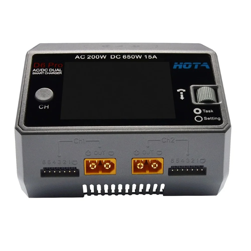 D6 Pro Zwart AC 200W DC 2x325W - Hota D6 Pro Dual Lipo Charger recensie en prijs